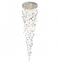 Bethel International Canada STN03C32CH - 9-Light Chrome Flushed Chandelier With Smoke And Clear Glass Stones